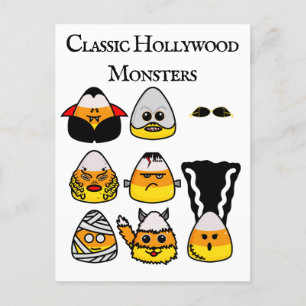 Klassiskt Hollywood Monsters Candy corn vykort