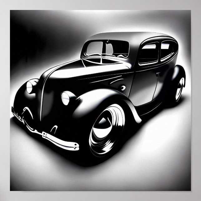 Klassiskt Hot rod / b&Poster Poster (Framsidan)