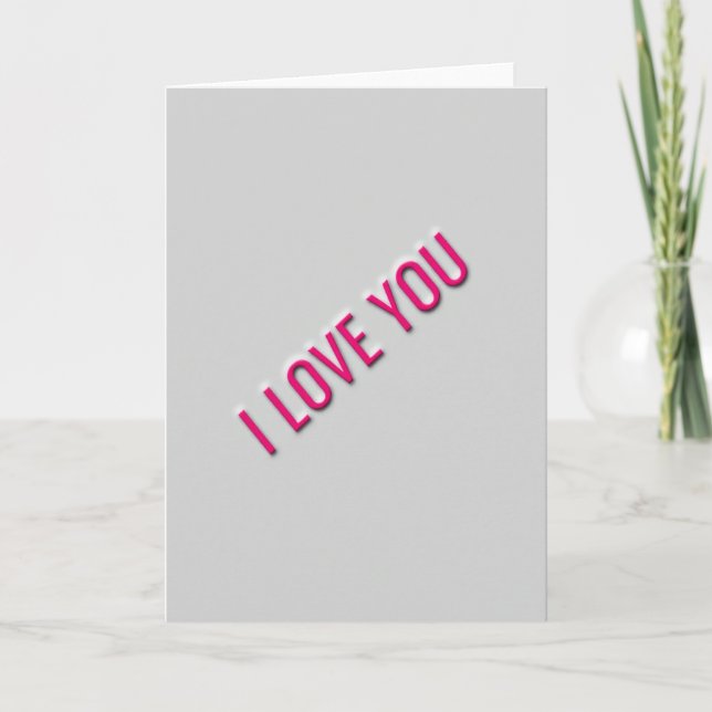 Klassiskt I Love You Präglat Kort (Framsida)