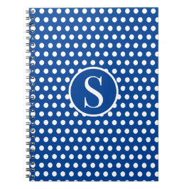 Klassiskt inledande marinblått brev Polka dots Anteckningsbok