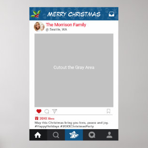 Klassiskt Instagram Ram jul-fotopatprogram för Par Poster