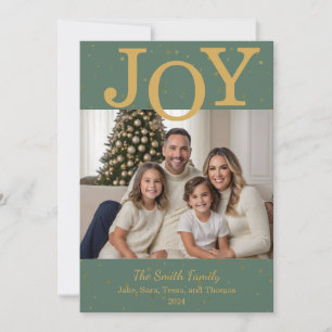 Klassiskt "Joy"-fotopatkort för jul-Helgdag Julkort