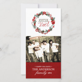 Klassiskt Joyeux Noel Photo Card Julkort