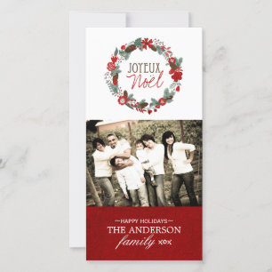 Klassiskt Joyeux Noel Photo Card Julkort