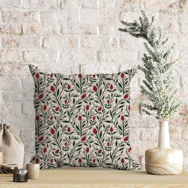 Klassiskt julBlommönster Kudde (Skapare uppladdad)