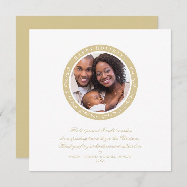 Klassiskt julfoto av prydnadsdjur Glad helg (Fram/baksida)