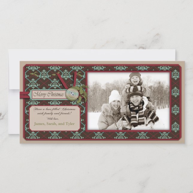 Klassiskt julfoto julkort (Framsida)