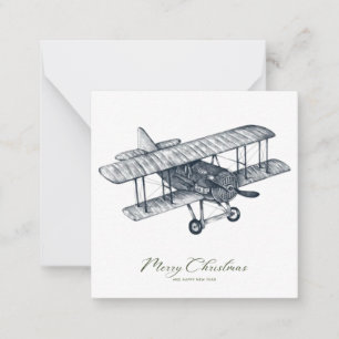 Klassiskt julfotoport för Biplane Anteckningskort
