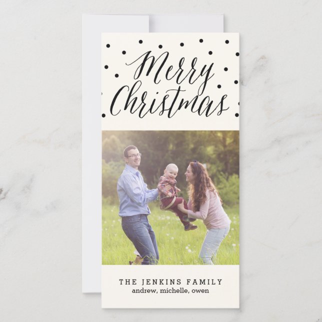 Klassiskt julfotoport för Helgdag Julkort (Framsida)