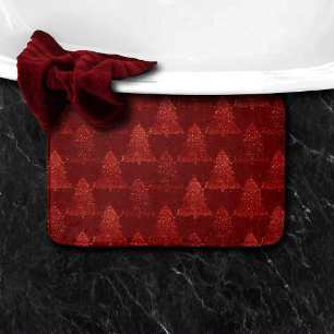 Klassiskt Julgran Festive Rik Crimson Red Badrumsmatta
