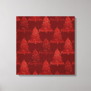 Klassiskt Julgran Festive Rik Crimson Red Canvastryck