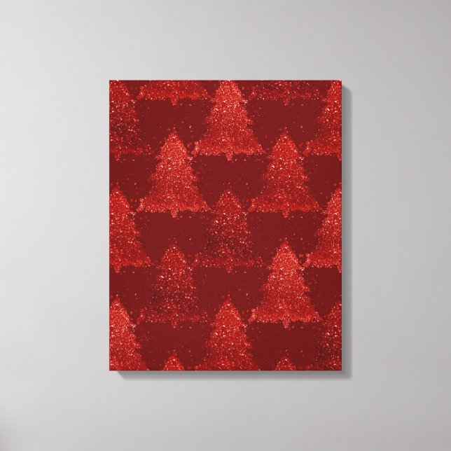 Klassiskt Julgran | Festive Rik Crimson Red Canvastryck (Framsida)