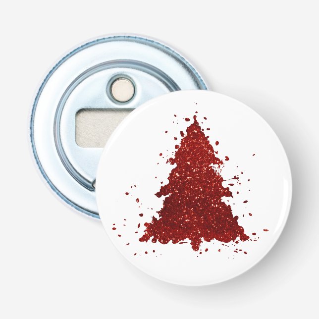 Klassiskt Julgran | Festive Rik Crimson Red Flasköppnare (Framsidan)