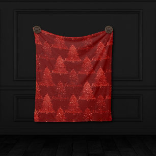 Klassiskt Julgran Festive Rik Crimson Red Fleecefilt