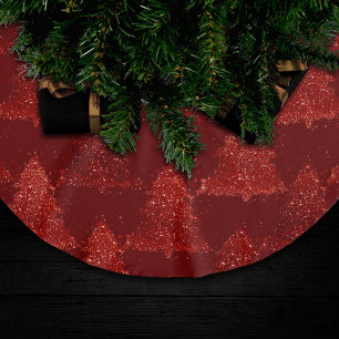 Klassiskt Julgran Festive Rik Crimson Red Julgransmatta Borstad Polyester