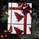 Klassiskt Julgran | Festive Rik Crimson Red Presentpapper<br><div class="desc">Det här är säsongen för att fira och underhålla! Modern,  mörk och moody palett i en helgdag för festlig abstrakt med ett nyktert,  glatt Julgran med ett friskskiktstent färgskiffer som utökas och faux metallisk glitter. För andra färg eller matchande produkter,  kontakta designer Fharryn c/o JustFharryn@yahoo.com Alla höger reserverade. #zazzlemade</div>