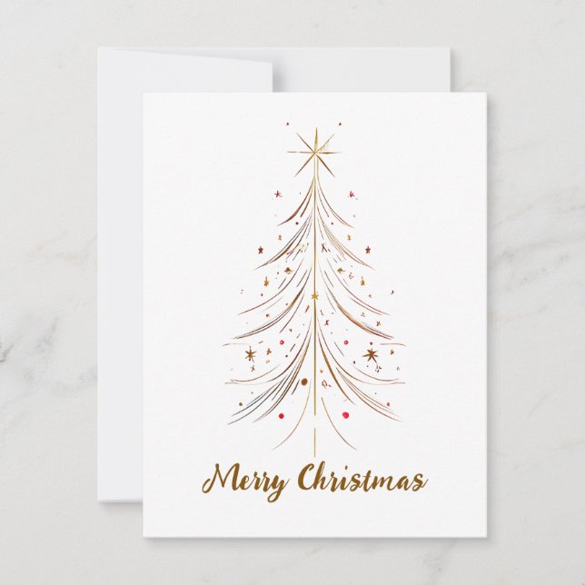 Klassiskt Julgran, modern, minimalistisk design Julkort (Framsida)