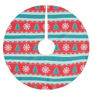 Klassiskt Julgranar och Snöflingor Mönster Julgransmatta Borstad Polyester