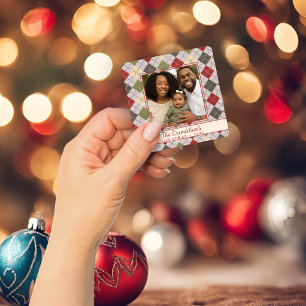 Klassiskt julklapp - Tinsel Helgdag Photo Fyrkantigt Klistermärke