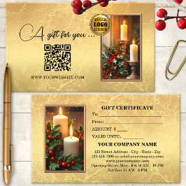 Klassiskt julljus i Guld - Holly Gift Card Rabattkort