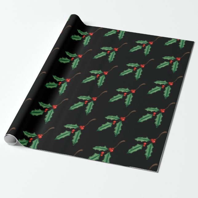Klassiskt julmisteltoepresentpapper  presentpapper (Utrullad)