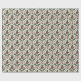 Klassiskt julpapper med Holly Damask