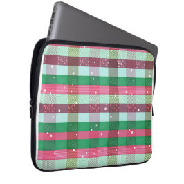Klassiskt julrandigt mönster laptop fodral