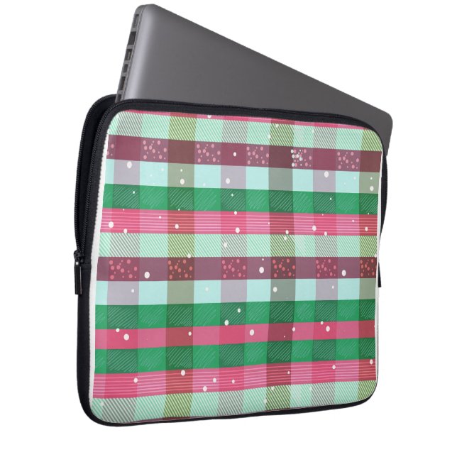 Klassiskt julrandigt mönster laptop fodral (Framsidan Höger)