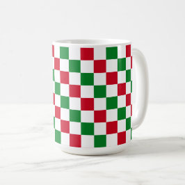 Klassiskt julschackbrädemönster kaffemugg