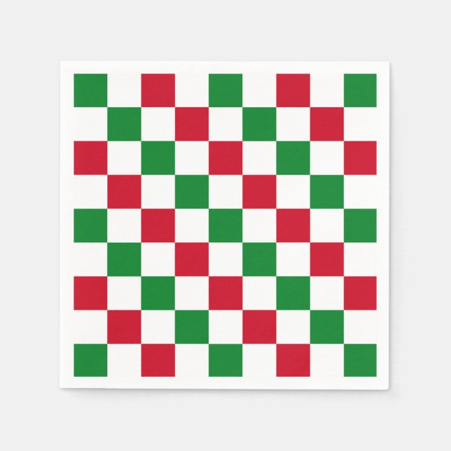 Klassiskt julschackbrädemönster pappersservett (Framsidan)