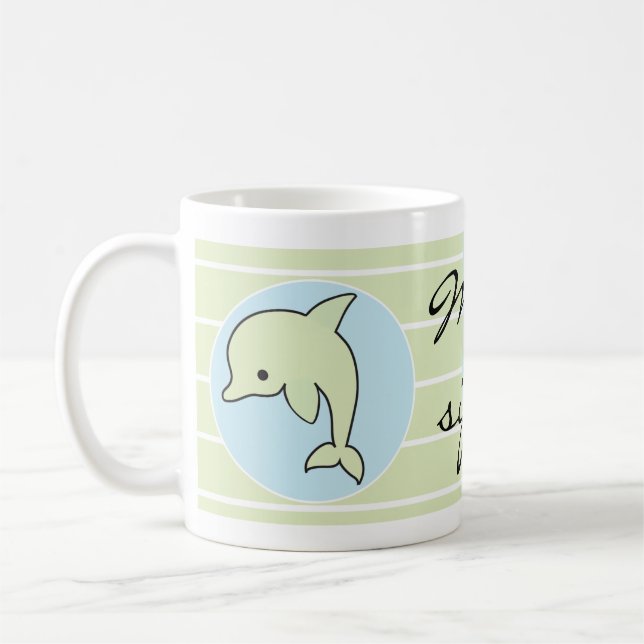 Klassiskt kaffe mugg, Blue Dolphin Mamma Sippy Kop Kaffemugg (Vänster)