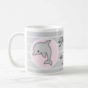 Klassiskt kaffe mugg, Rosa Dolphin Mamma Sippy Kop Kaffemugg