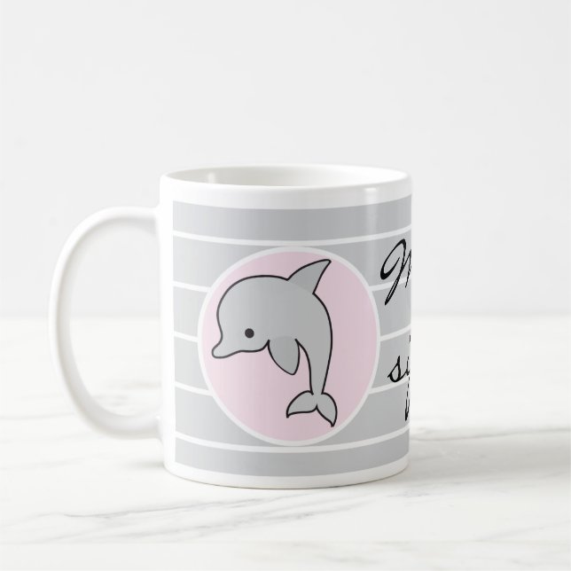 Klassiskt kaffe mugg, Rosa Dolphin Mamma Sippy Kop Kaffemugg (Vänster)