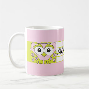 Klassiskt kaffe mugg "Rosa Uggla Mamma Sippy Kopp"