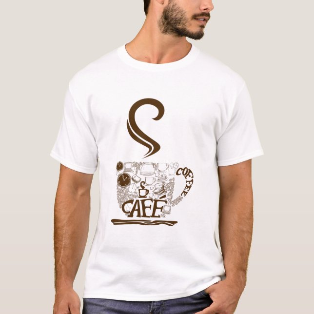 klassiskt kaffe t-skjorta t shirt (Framsida)
