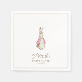 Klassiskt kanin rosa flicka baby shower pappersservett