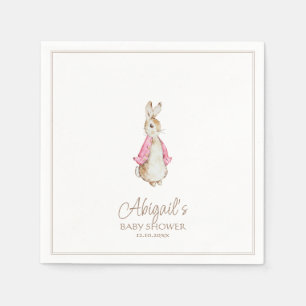 Klassiskt kanin rosa flicka baby shower pappersservett
