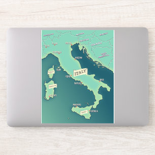 Klassiskt Karta i Italien Klistermärken