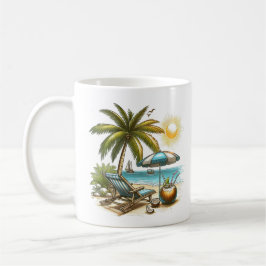 Klassiskt keramiskt keramiskt Beach älskare Kaffemugg