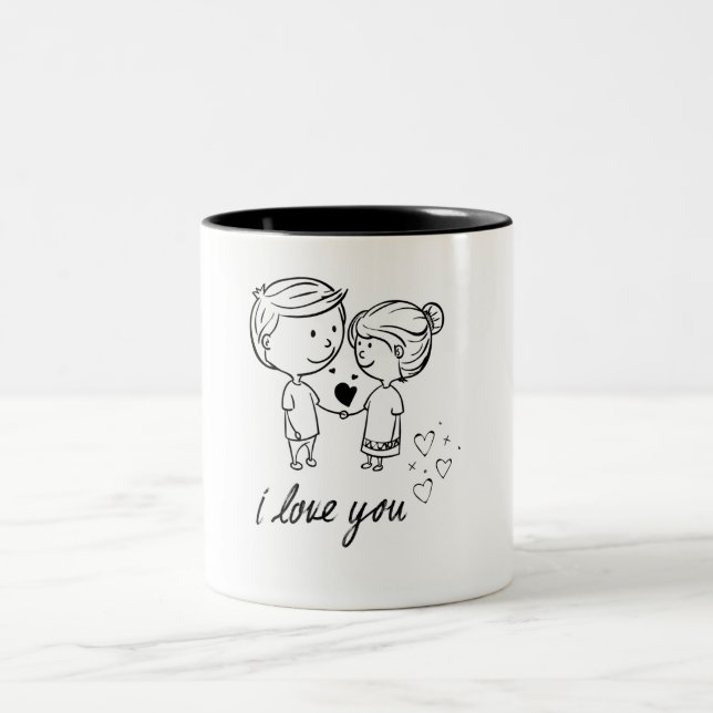 Klassiskt keramiskt Mugg, Elegant och daglig Essen Två-Tonad Mugg (Center)