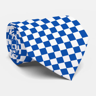 Klassiskt koboltblått schackbräde slips
