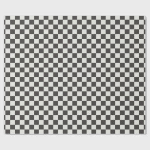 Klassiskt kol svart & kräm rutigt presentpapper