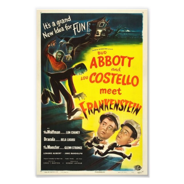 Klassiskt komedi möter klassiskt monster fototryck (Framsidan)