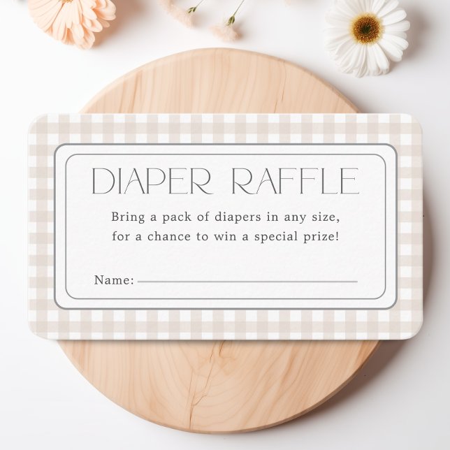 Klassiskt könsneutralt babyskor, hårbotten tilläggskort (Classic Gender Neutral Baby Shower Diaper Raffle Enclosure Card)