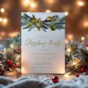 Klassiskt kontor i Guld korpral jul Party Inbjudningar
