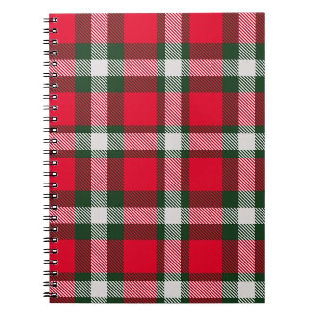 Klassiskt kontrollerad Tartan Sömlös design Backgr Anteckningsbok (Framsidan)
