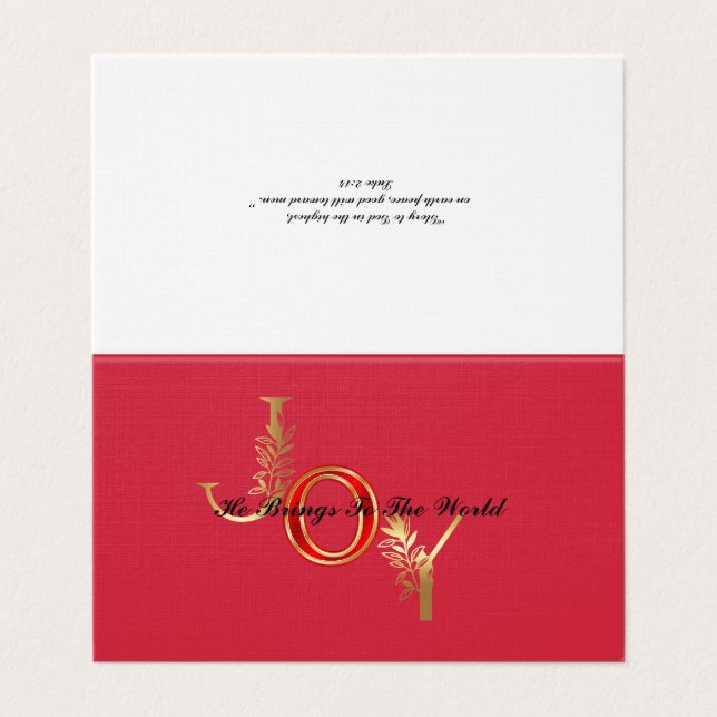 Klassiskt kristen julhälsning Joy Message Hälsning Kort (Utsida ovikt)