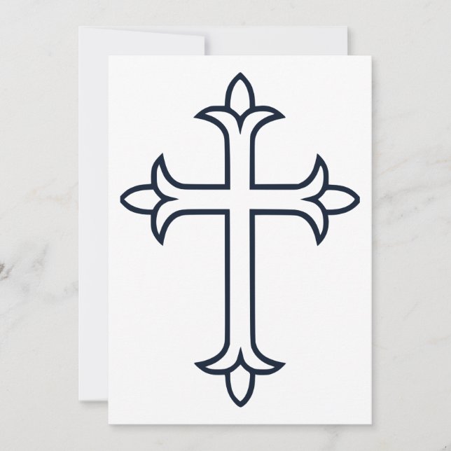 Klassiskt kristet kors minimalistisk finkonst inbjudningar (Framsida)