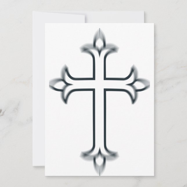 Klassiskt kristet kors minimalistisk finkonst inbjudningar (Framsida)