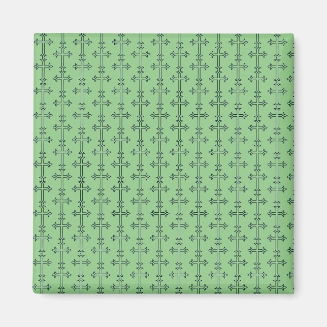 Klassiskt kristet kors minimalistisk finkonst magnet (Framsidan)